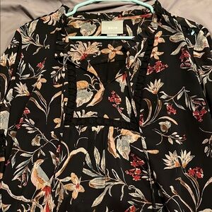 Maeve Black Floral Blouse